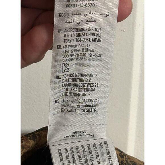 Abercrombie & Fitch Dress Women’s XS Brown Snakeskin Print Buttons Tie in Back - Picture 9 of 14